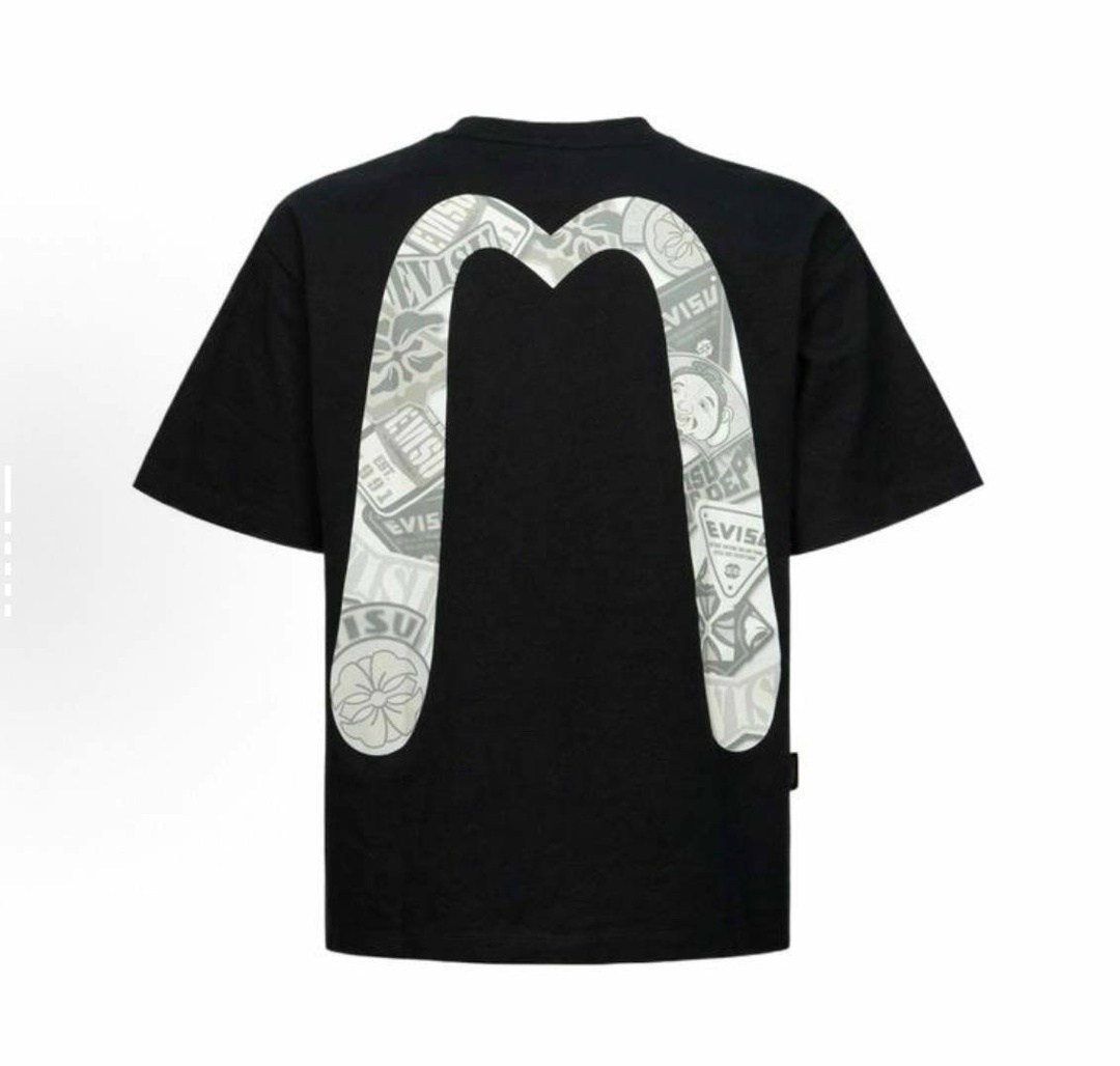 футболка evisu,футболка,мужская футболка,футболки мужские повседневные,футболка мужская чёрная