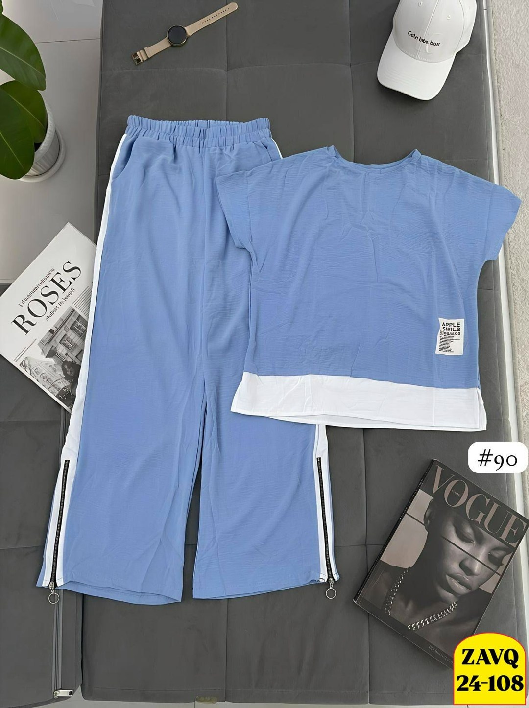 костюм женский,костюм с брюками,летние костюмы,комплект костюм,костюм голубой