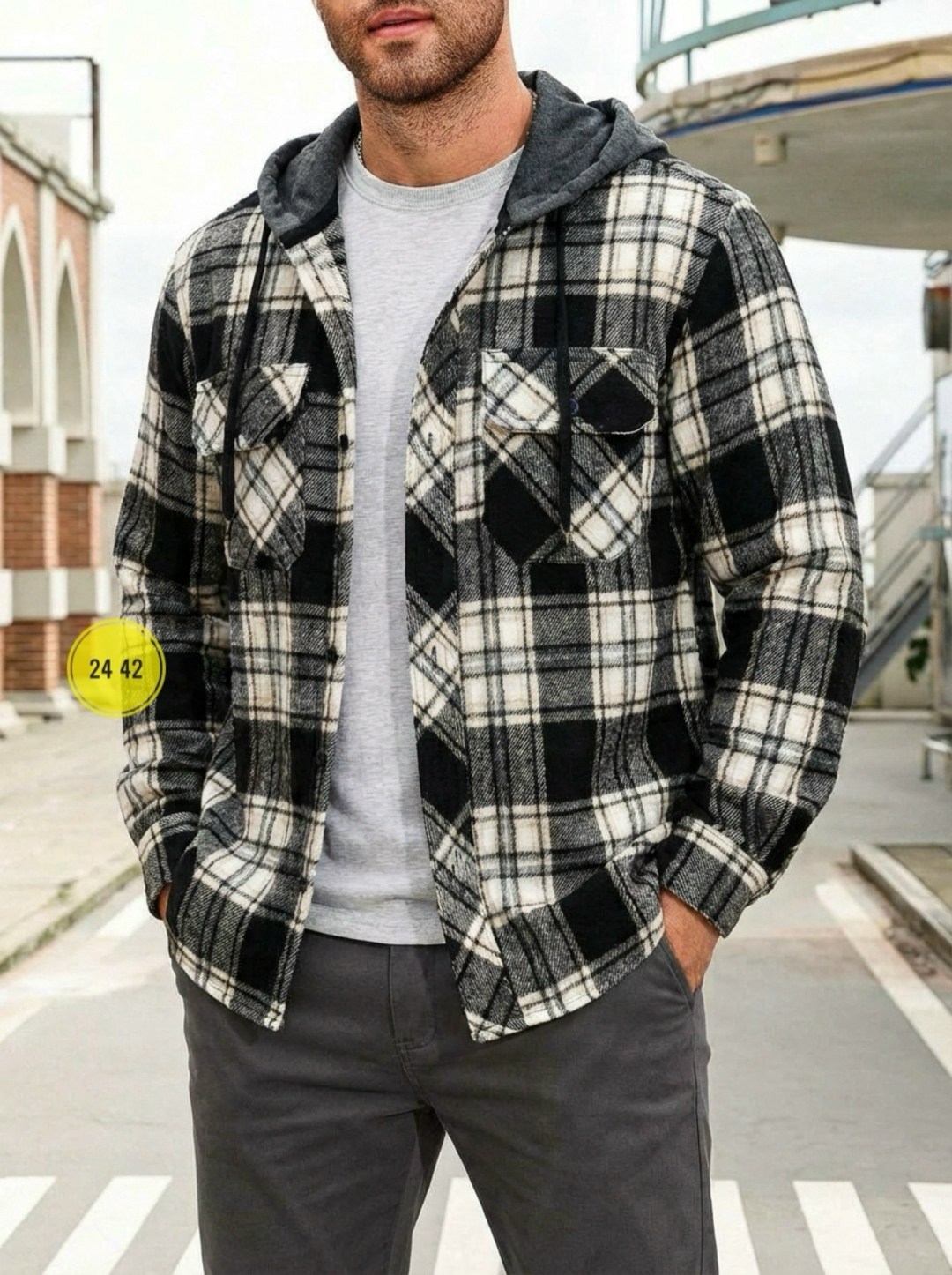 клетчатая куртка,рубашка с капюшоном мужская,куртка в клетку,рубашка с капюшоном,теплая рубашка