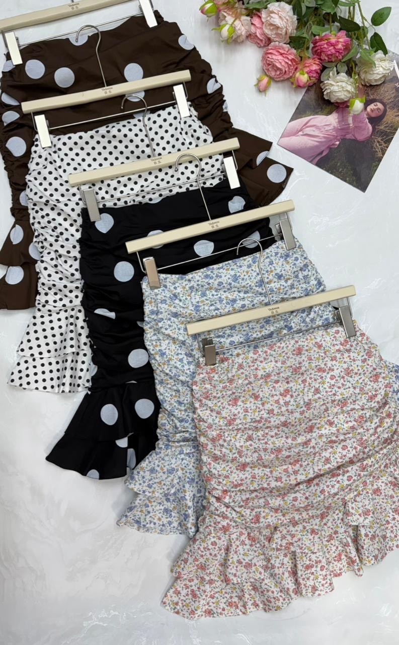 юбка с оборками,юбка в горошек,юбка,летние юбки,юбка с принтом