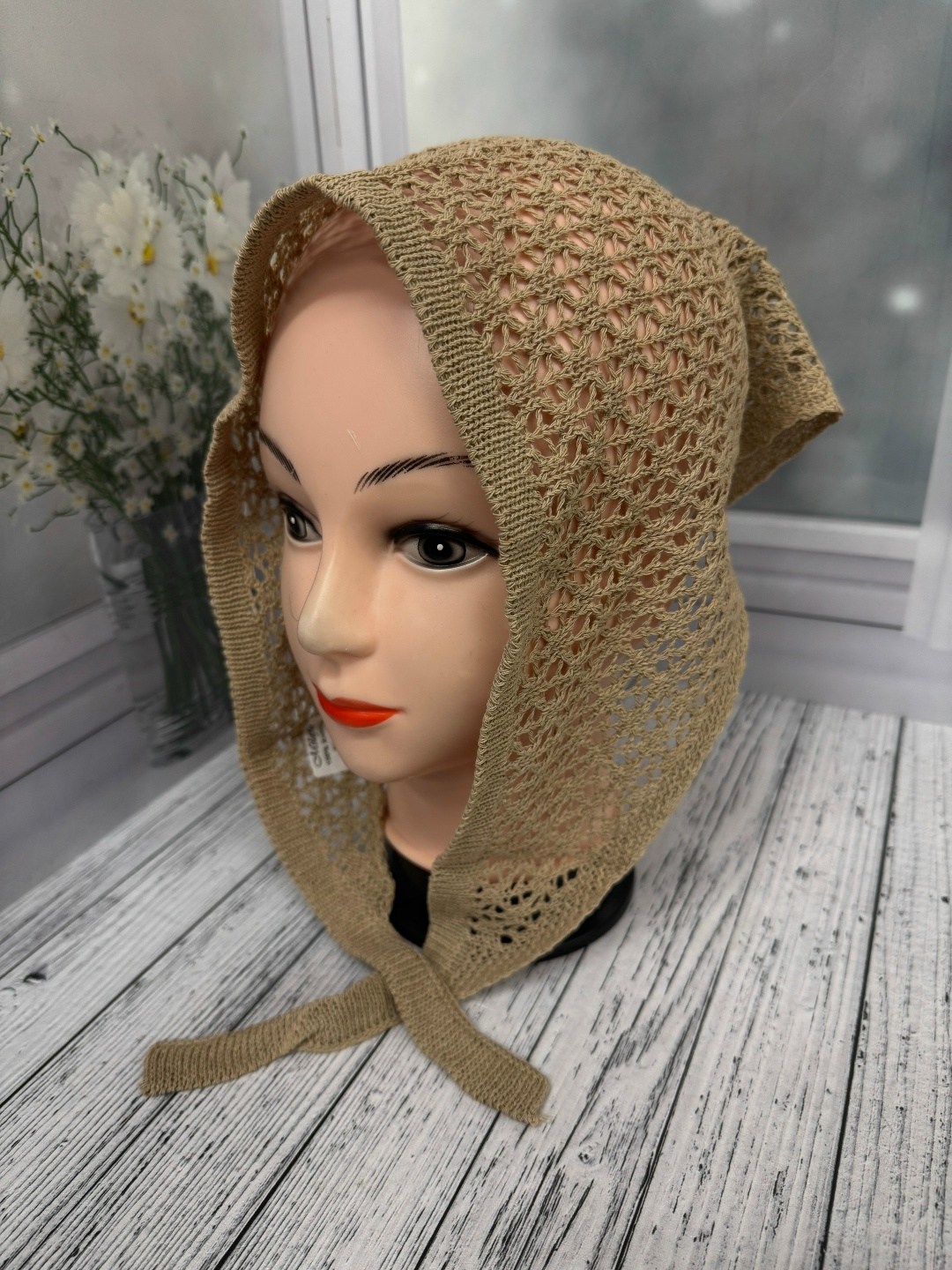 шапка для женщин,вязаная косынка,ажурная косынка,косынка вязаная крючком,шапка платок