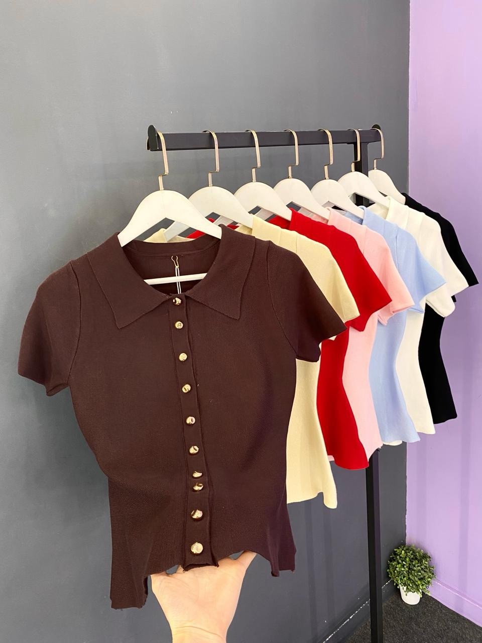 кофта женская,кофточка,кофта поло с пуговицей,повседневная рубашка