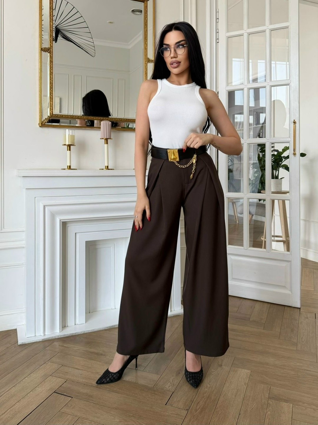 брюки-палаццо,женские брюки палаццо,брюки палаццо женские шоколадные,широкие брюки,летние брюки палаццо