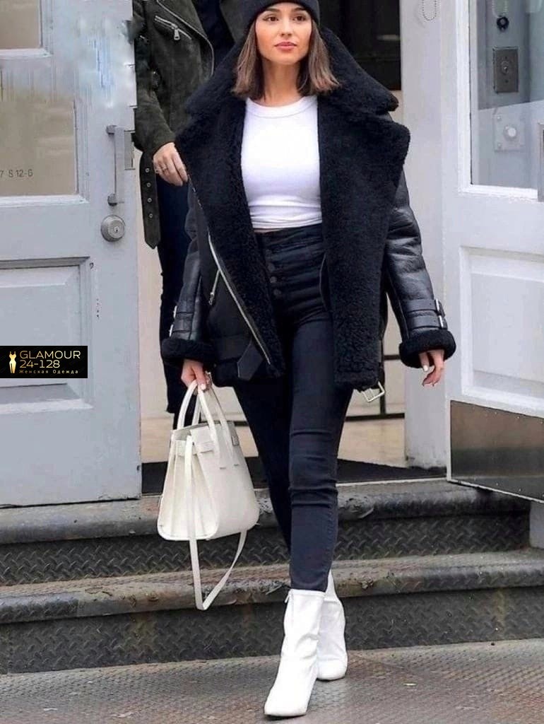 дубленка авиатор,дубленка пилот и платье,winter fashion outfit,оливия калпо стиль одежды,черная дубленка