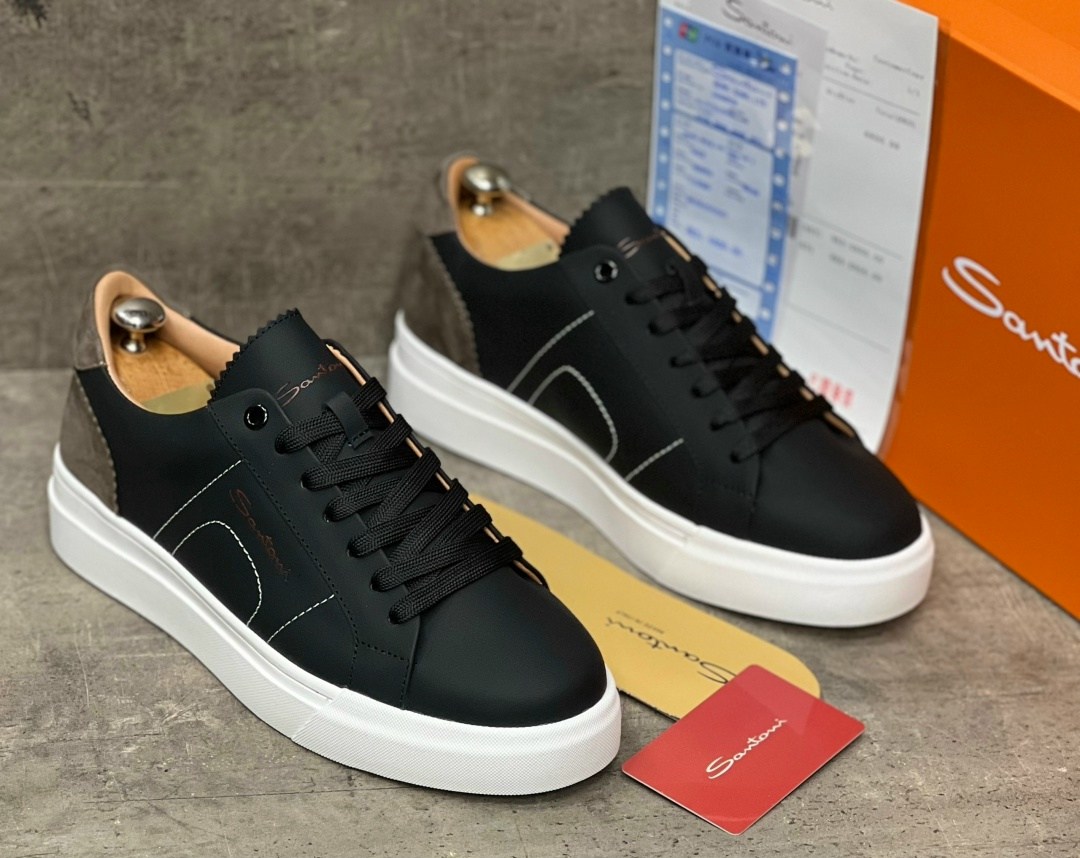 мужские кеды,кеды мужские santoni,кеды мужские кожаные,,кеды мужские кожаные santoni черные premium