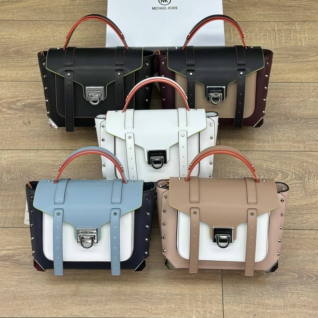 женская сумка michael kors manhattan,сумка michael kors manhattan,сумка michael kors,сумка michael kors manhattan contrast trim,кожаная сумка-портфель michael kors manhattan средней контрастной отделк