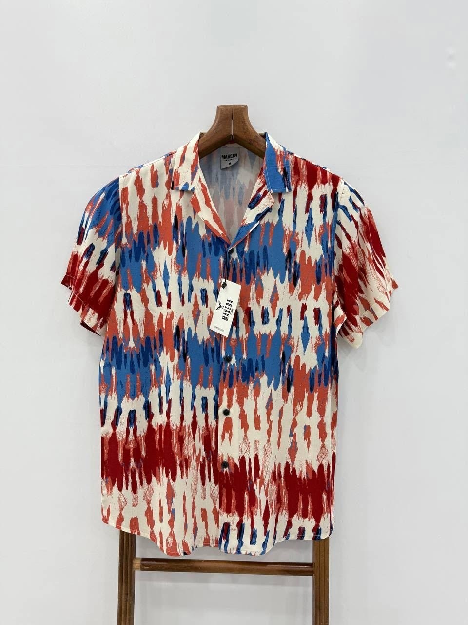 рубашка мужская,рубашка повседневная,рубашка с принтом,рубашка с короткими рукавами и принтом,мужская рубашка с принтом