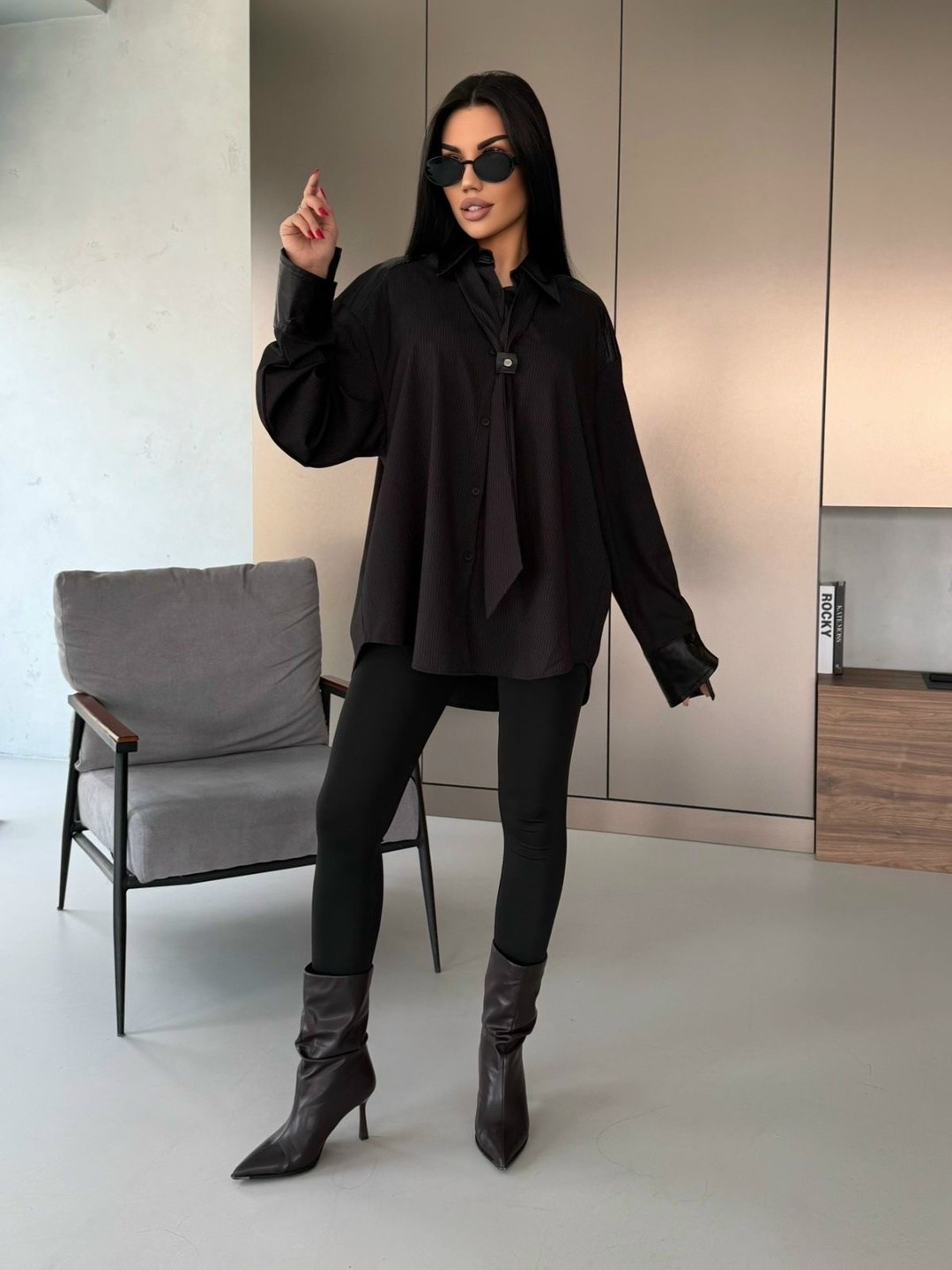 женская рубашка,блузка удлиненная,блузка стильная,рубашка удлиненная,рубашка оверсайз черная