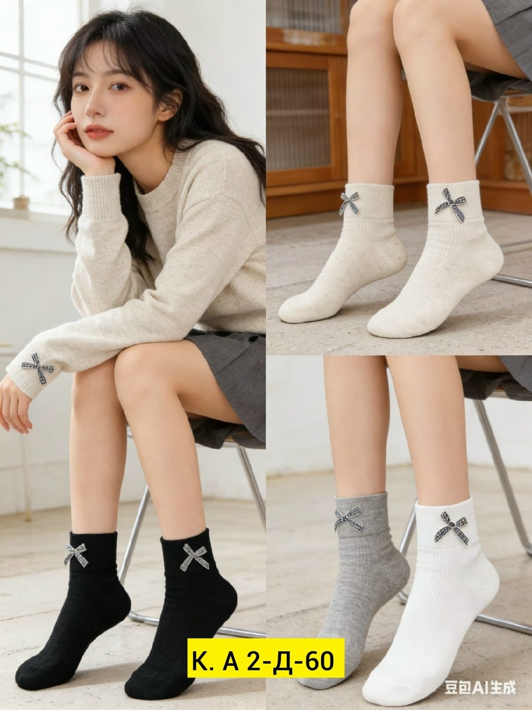 носки женские,носки женские белые,хлопковые носки,белые носки,носки с бантами