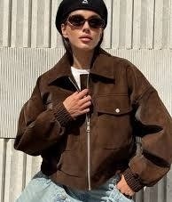 куртка из замши арт.5013242,женская куртка из замши,куртка из замши,бомбер укороченный оверсайз замшевый куртка рабочего тренд saint shine,куртка замшевая