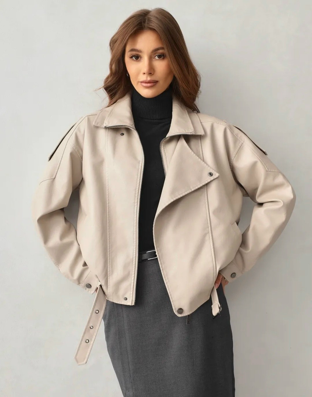 косуха кожаная куртка оверсайз queen sophie,косуха куртка кожаная оверсайз m.story,косуха куртка кожаная оверсайз m.story цвет бежевый,косуха женская куртка кожаная оверсайз,куртка косуха