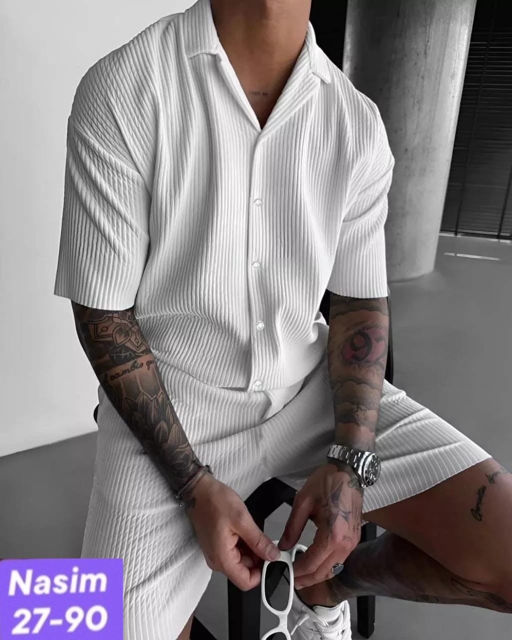 мужской летний костюм,костюм с шортами мужской,мужская мода,костюм рубашка и шорты,костюм летний с рубашкой и шортами