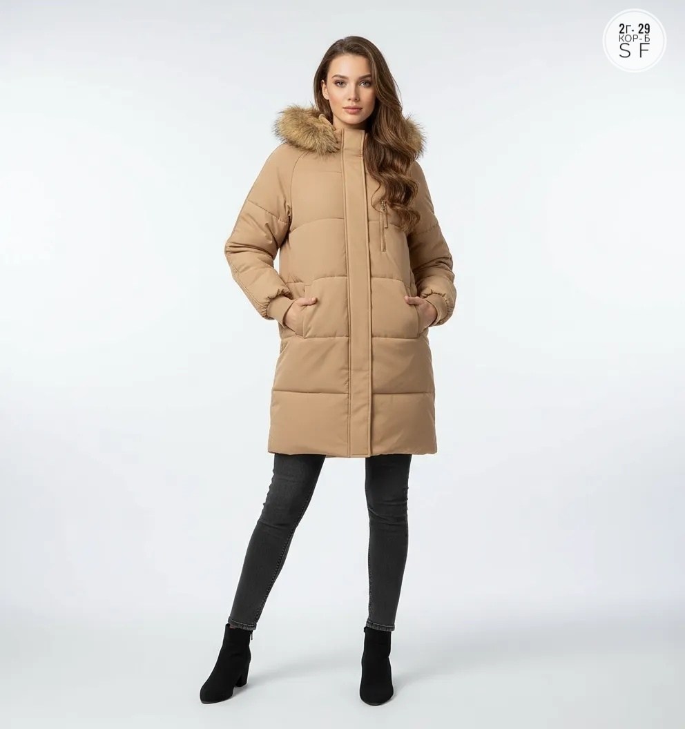 женские пуховики,женская зимняя куртка,полупальто зимнее,бежевый пуховик,куртка зимняя