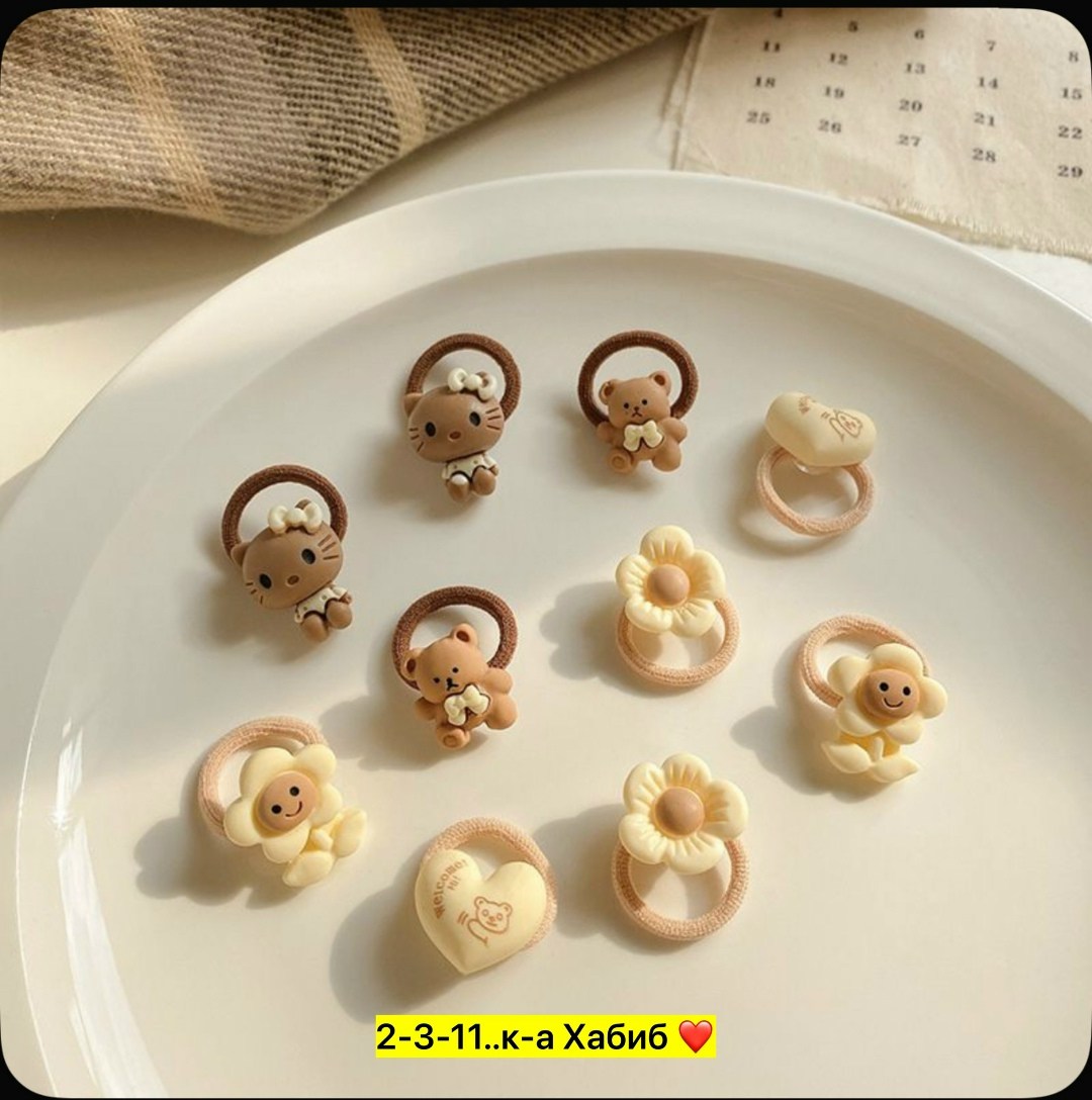 комплект резинок для волос 10 шт,набор резинка для волос,комплект резинок для волос,набор резинки,игрушка