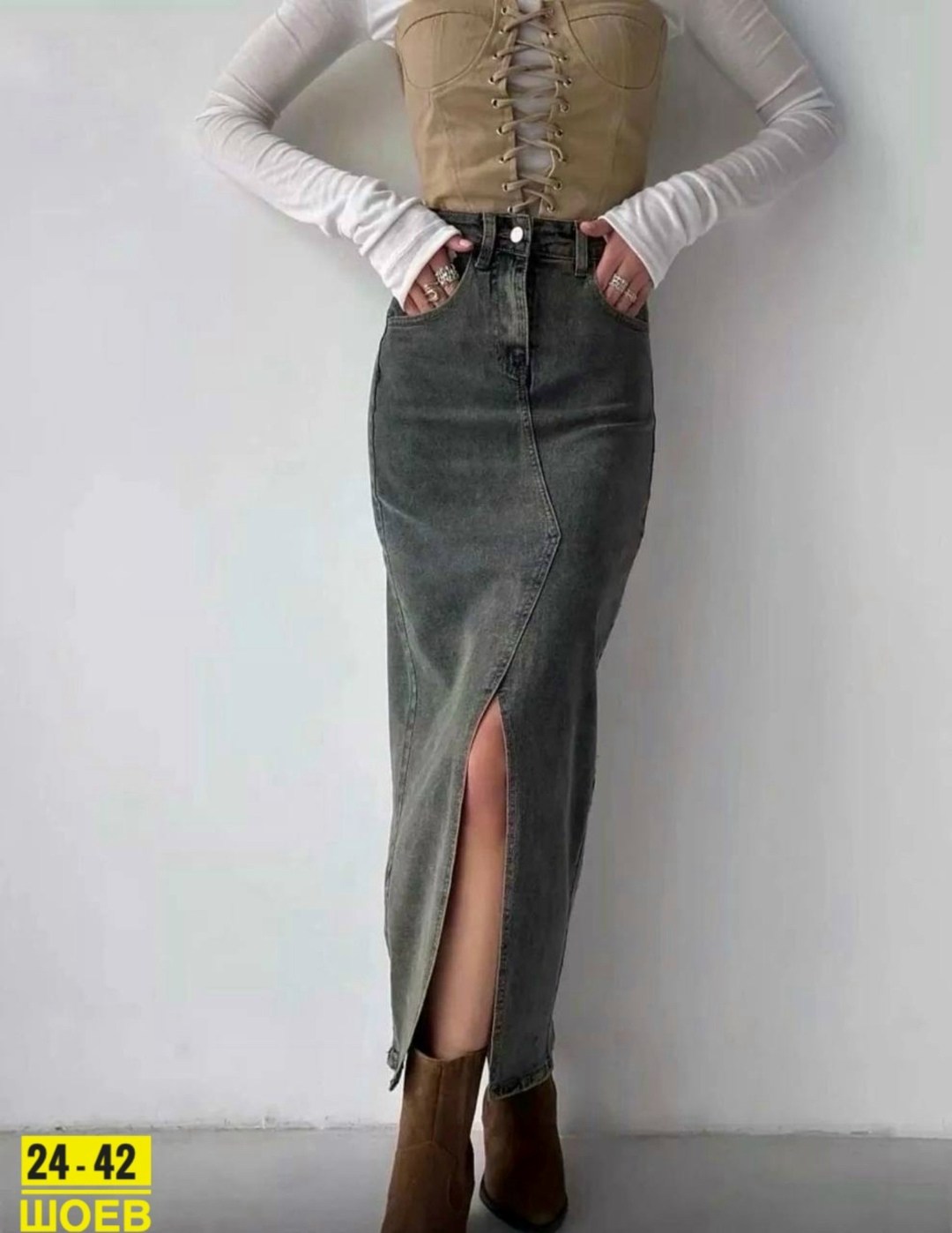 длинная джинсовая юбка с разрезом спереди,юбка карго джинсовая,юбка джинсовая макси с разрезом спереди,джинсовая юбка макси,юбка джинсовая макси с разрезом