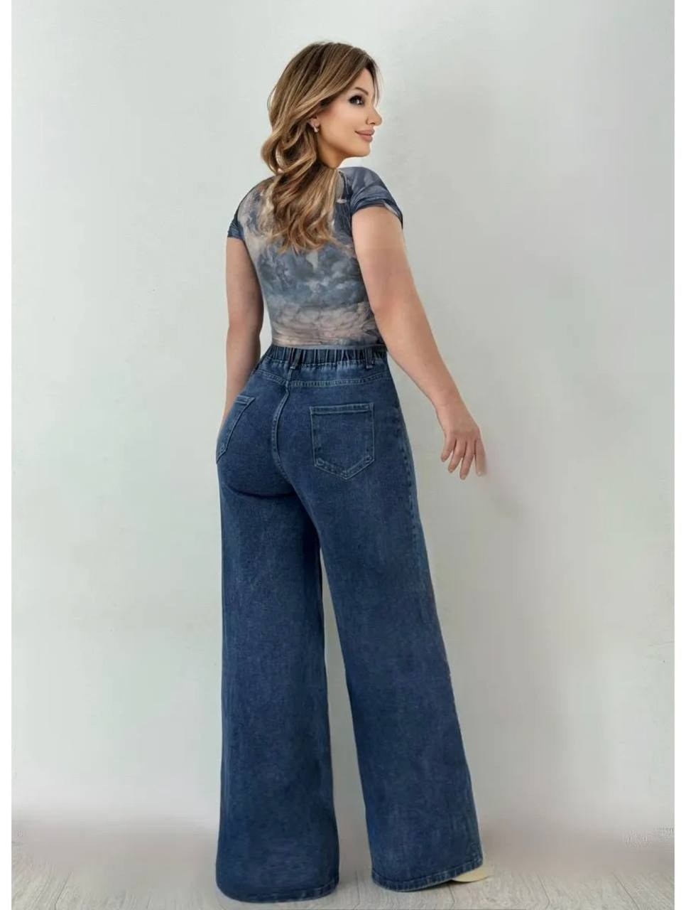 джинсы палаццо,джинсы палаццо широкие с высокой посадкой,джинсы палаццо на высокой посадке темно-синие,джинсы палаццо синие,широкие джинсы