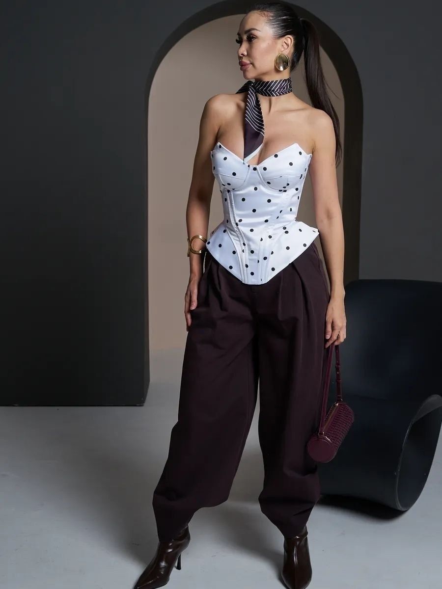 корсет в горошек,корсет женский,корсет топ,корсет атласный,корсет