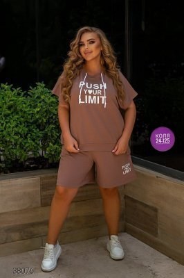 костюм с шортами батал,cпортивный костюм больших размеров,летние костюмы,шорты свободного кроя,костюм летний женский