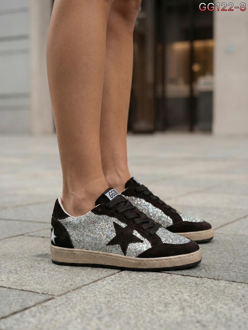 ,кеды golden goose,голден гус кеды,кроссовки golden goose,кеды super-star с блестками golden goose черный