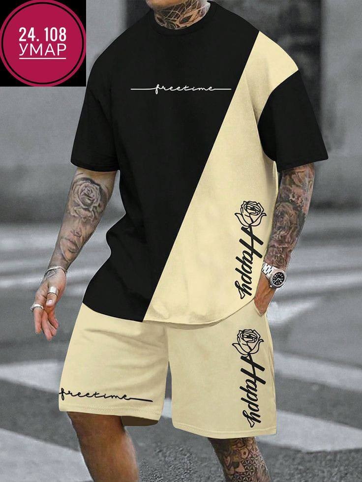 футболка и шорты комплект,спортивные костюмы,,спортивные мужские костюмы,мужская футболка