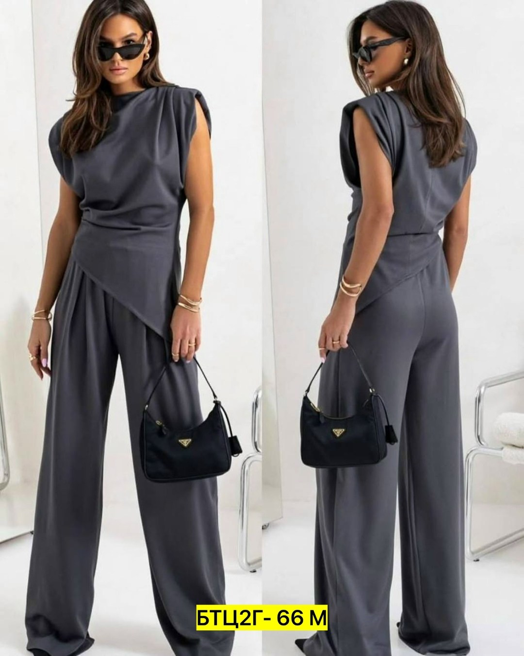костюм брючный вечерний с драпировкой,вечерние брючные костюмы,жилет с круглым вырезом и костюм с широкими брюками,брючный костюм,женский брючный костюм