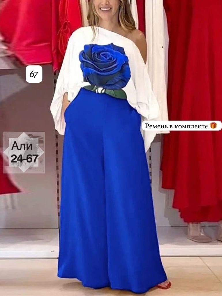 женский костюм двойка,элегантные женские комплекты,модные брюки палаццо,женские костюмы,женский комплект одежды из 2 предметов