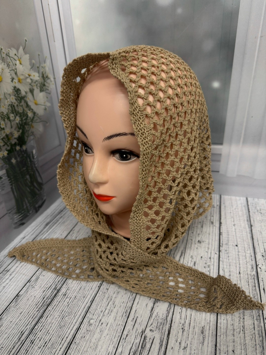 снуд ажурный,косынка вязаная,шапка платок,вязаный платок,косынка крючком