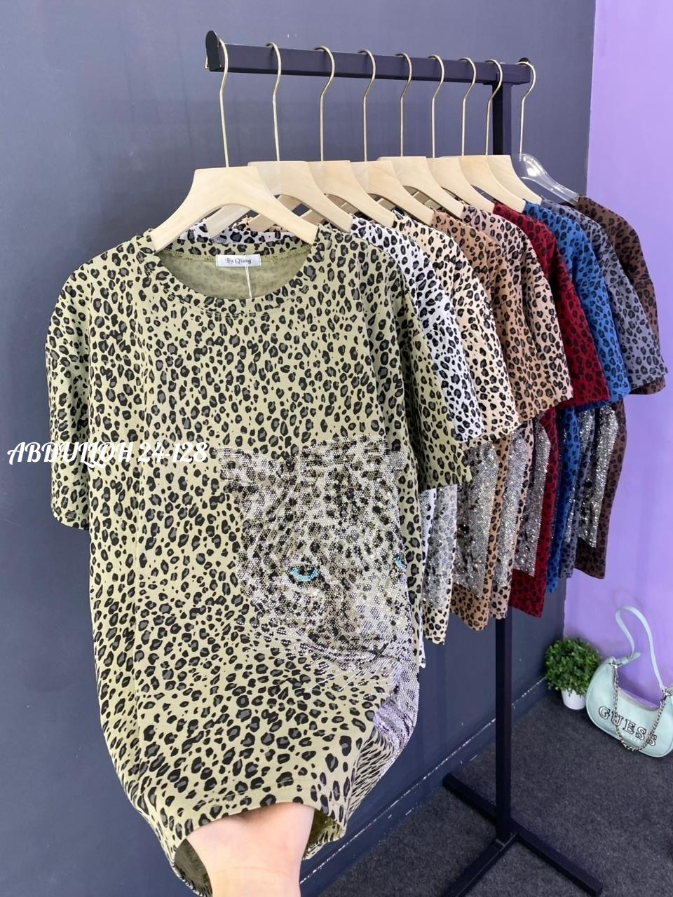 футболки женская,футболка женская 6506 "леопард",женские футболки с принтом,леопардовая футболка,футболки летние