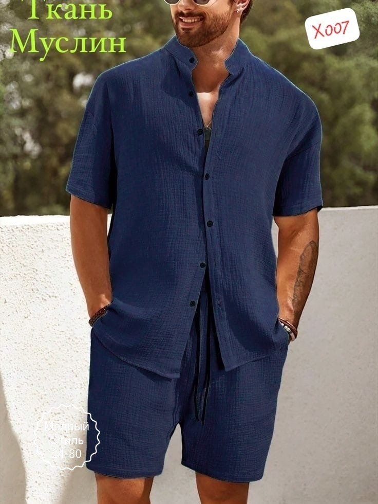 мужской костюм двойка шорты+рубашка,летний мужской костюм,мужской стиль,мужской костюм двойка шортырубашка из высокого,мода для мужчин