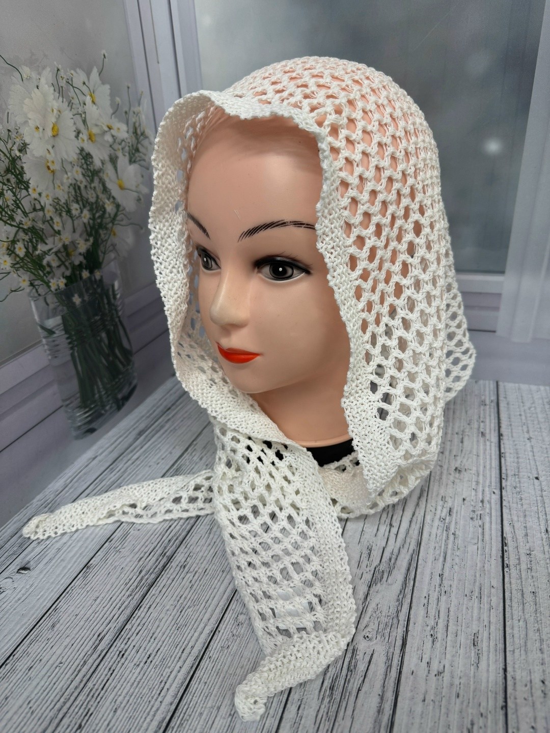 снуд ажурный,косынка вязаная,шапка платок,вязаный платок,косынка крючком