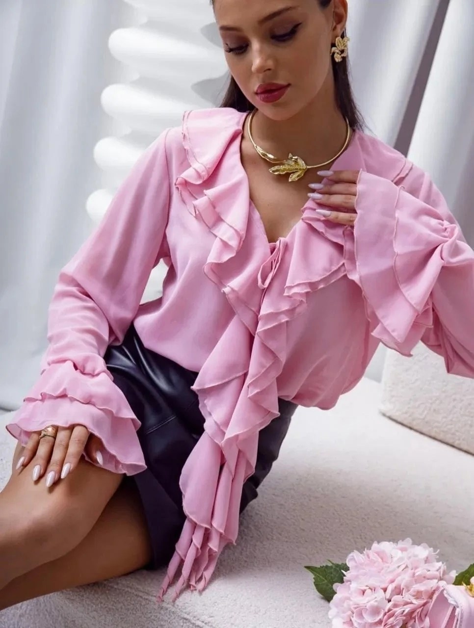 блузка с оборками,элегантные блузки,женская блузка,стильная блузка,блузка с рюшами и воланами