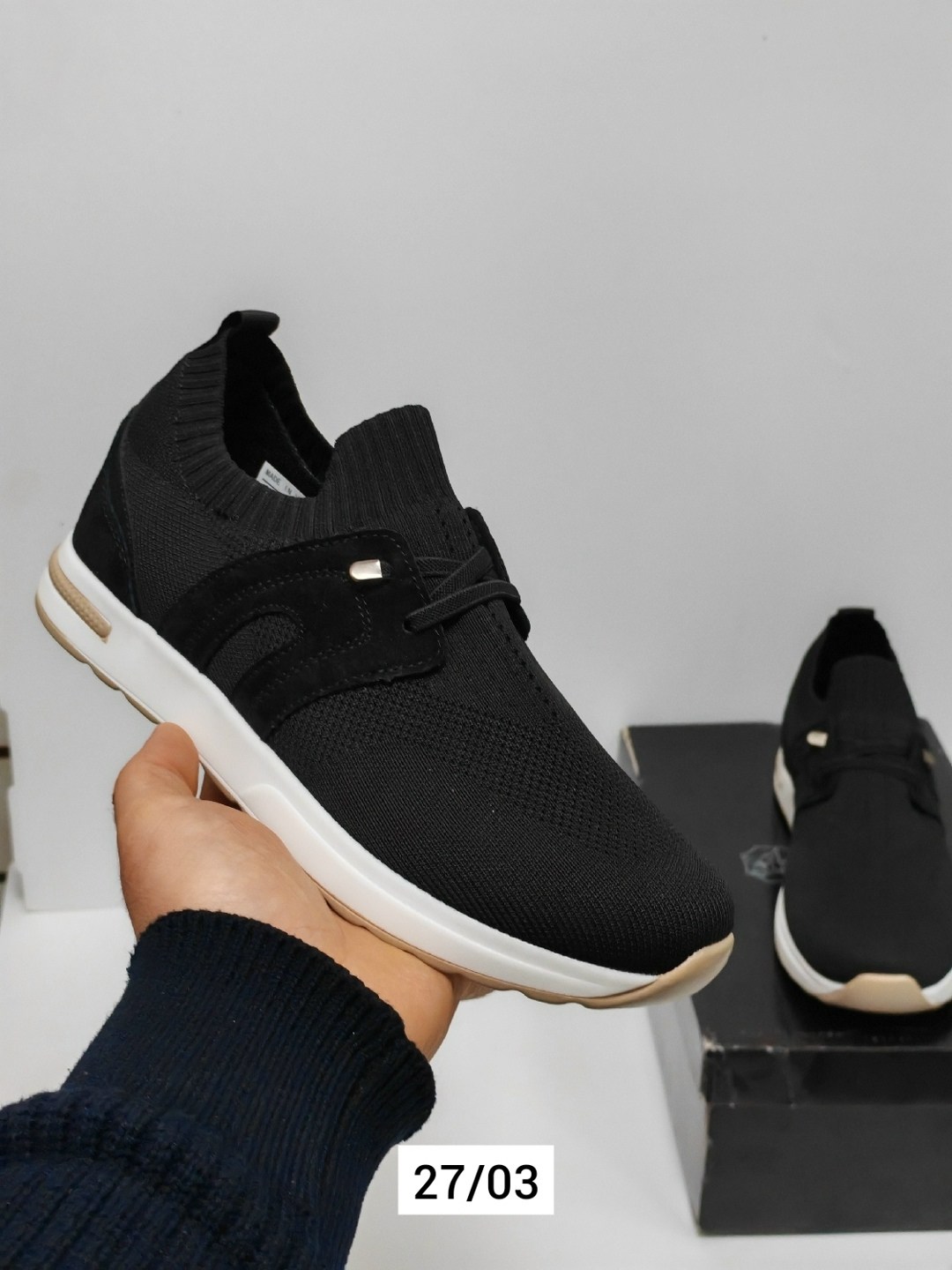 кроссовки loro piana,мужские текстильные кроссовки,,черные кроссовки,мужские кроссовки