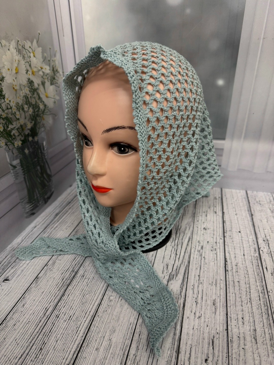 снуд ажурный,косынка вязаная,шапка платок,вязаный платок,косынка крючком