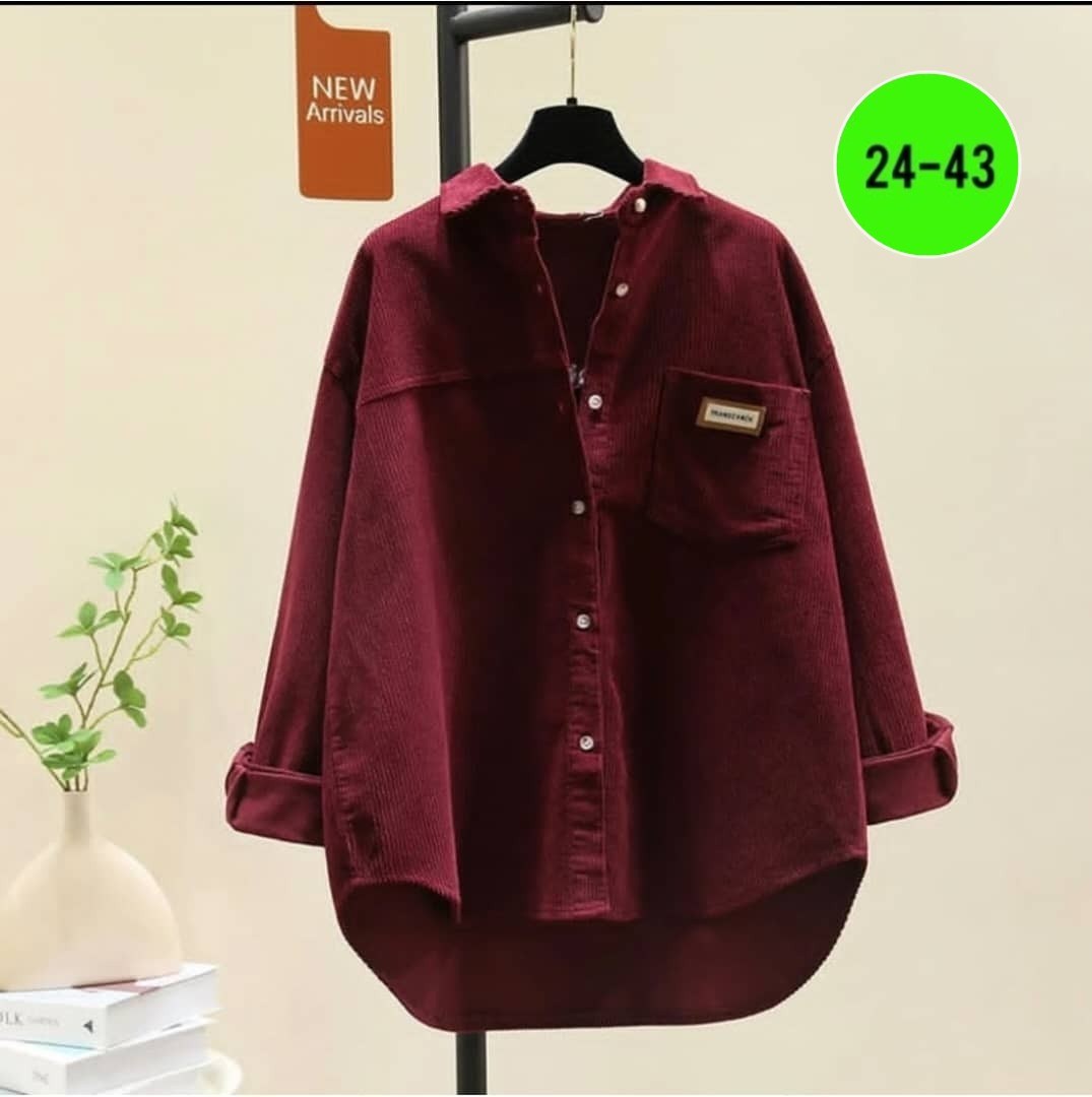 женская вельветовая рубашка с длинным рукавом,вельветовая рубашка свободного кроя,вельветовая женская рубашка,рубашка женская повседневная,рубашка джинсовая женская