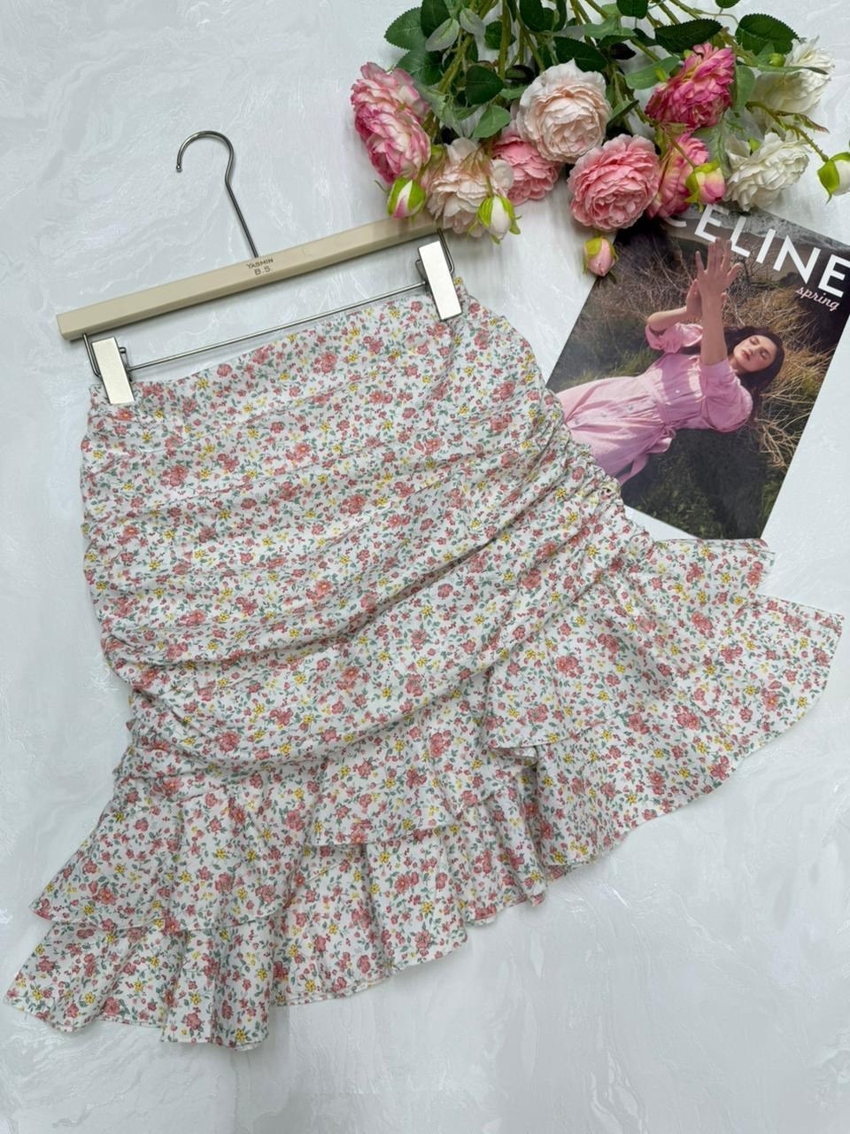 юбка с оборками,юбка в горошек,юбка,летние юбки,юбка с принтом