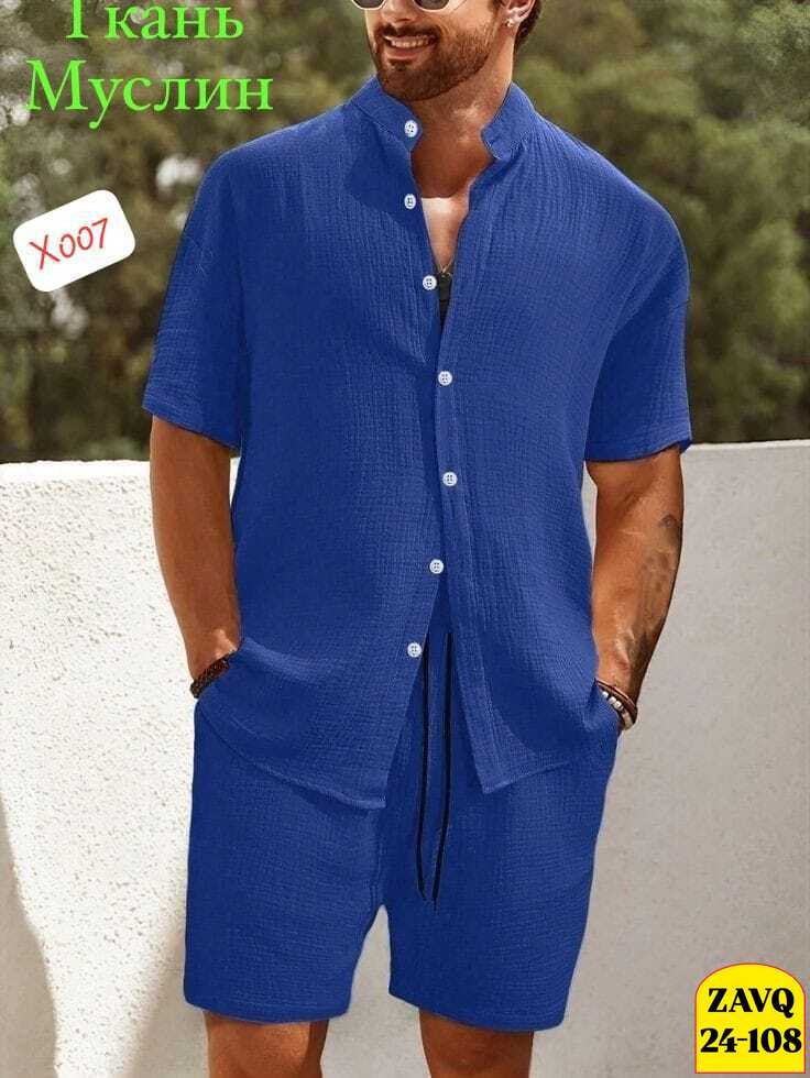 мужской костюм двойка шорты+рубашка,летний мужской костюм,мужской костюм двойка шортырубашка из высокого,мужской стиль,мужская летняя одежда