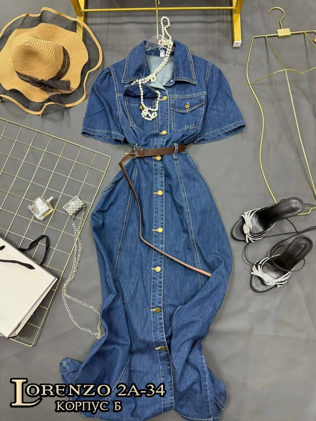 джинсовое платье сарафан миди style spark,джинсовое платье,женское джинсовое платье,платье рубашка джинсовое длинное офисное макси в пол aisha collection,платье длинное джинсовое