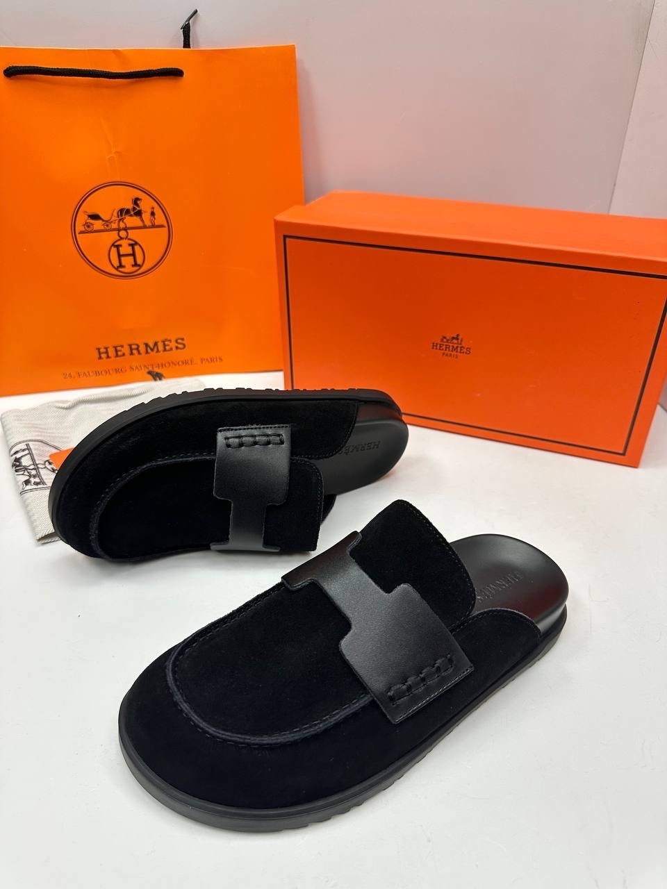 мюли hermes,мюли hermes черные,,hermes шлепанцы, hermes
