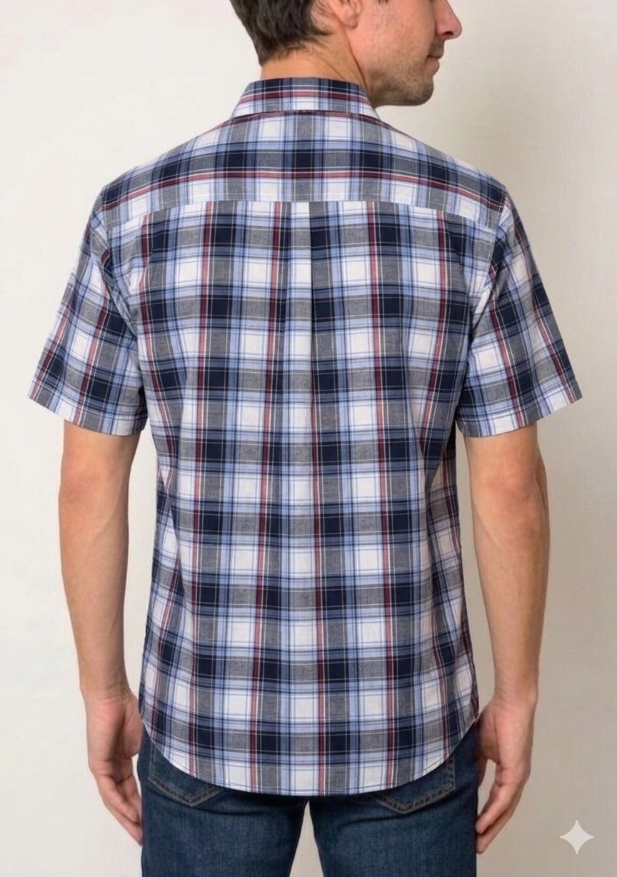 рубашка мужская,мужская рубашка с коротким рукавом,рубашка мужская в клетку,рубашка,рубашка в клетку с коротким рукавом