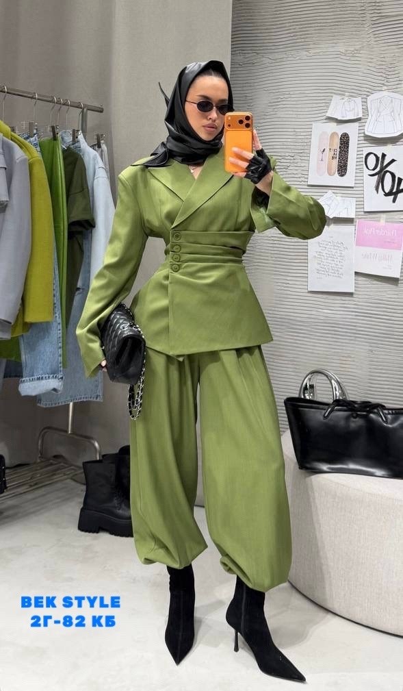 брючный костюм,пикантный уличный костюм mnealways18 из двух предметов, блейзер на шнуровке и брюки,мода стиль,мода модная