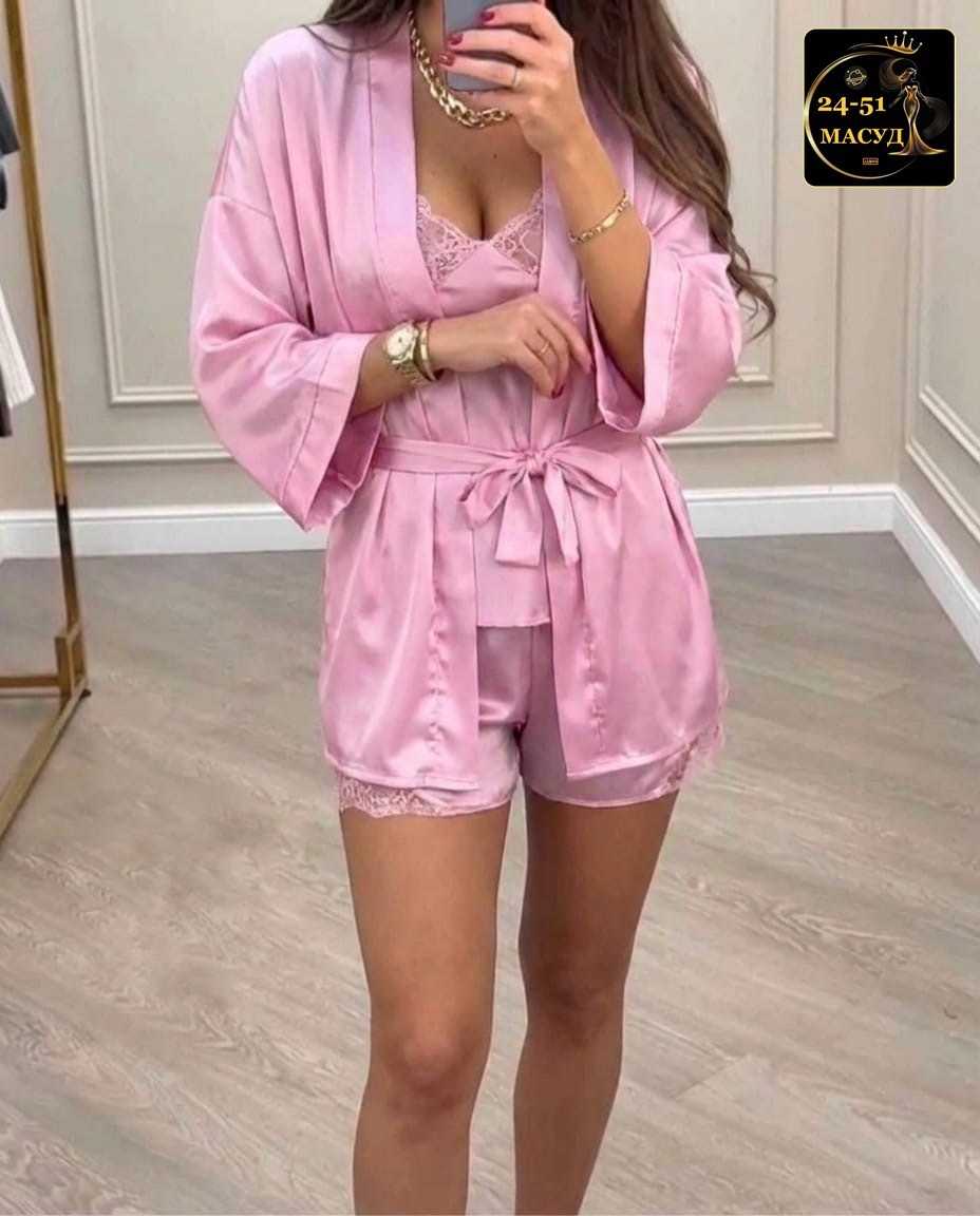 женские пижамные комплекты,пижама халат,пижама женская атласная,женская пижама,шелковый женский халат