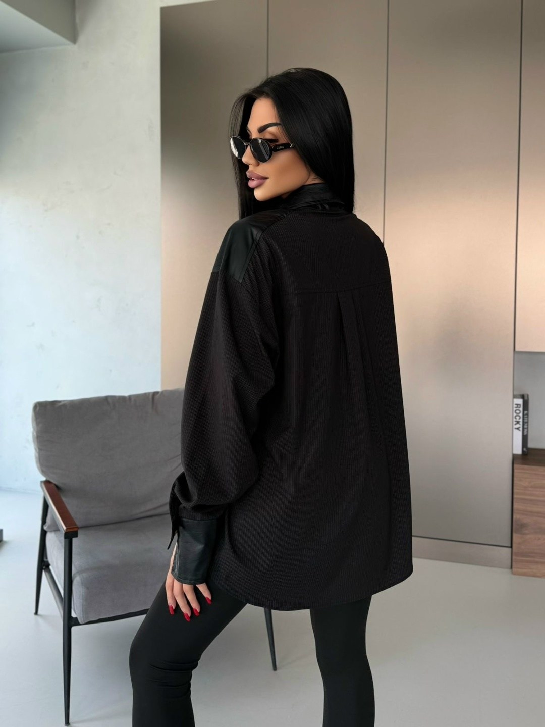 женская рубашка,блузка удлиненная,блузка стильная,рубашка удлиненная,рубашка оверсайз черная