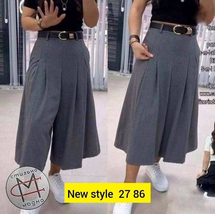 брюки кюлоты женские арт. 10486125,брюки юбка женские,брюки юбка,брюки кюлоты viserdi размер 48 серый,юбка-шорты