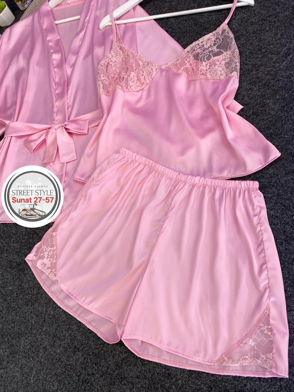 халат неглиже,пеньюар,женская пижама,женская пижама комплект,халат розовый