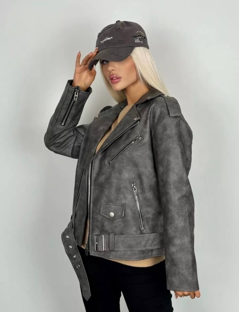 кожаная куртка косуха,куртка косуха оверсайз,кожаная куртка косуха оверсайз кожанка винтажная,куртка косуха,серая кожаная куртка