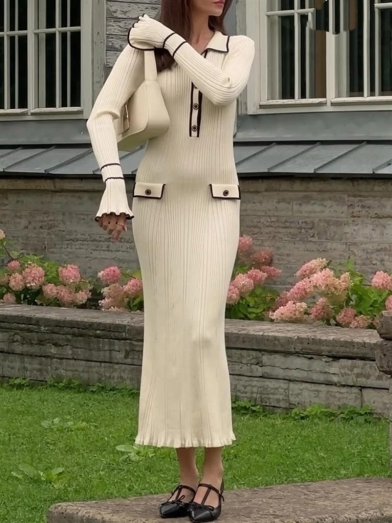 вязаное длинное платье,вязаное платье макси,вязаные платья,трикотажное платье,приталенное трикотажное платье макси в рубчик