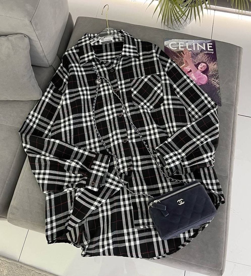 женская рубашка в клетку,рубашка в клетку,burberry рубашка оверсайз в клетку vintage check нейтральный цвет,клетчатая рубашка,рубашка burberry