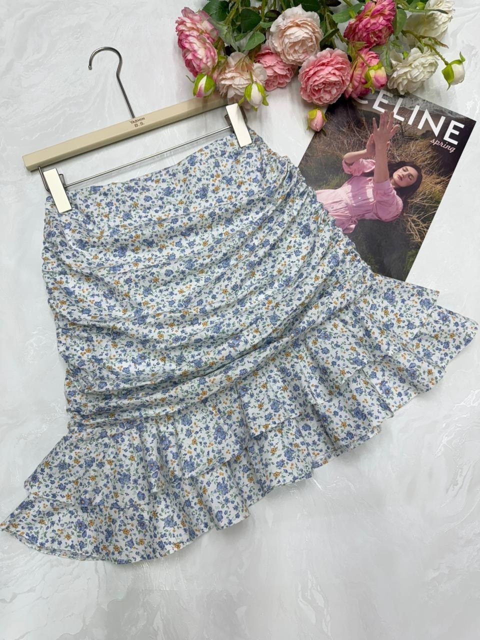 юбка с оборками,юбка в горошек,юбка,летние юбки,юбка с принтом