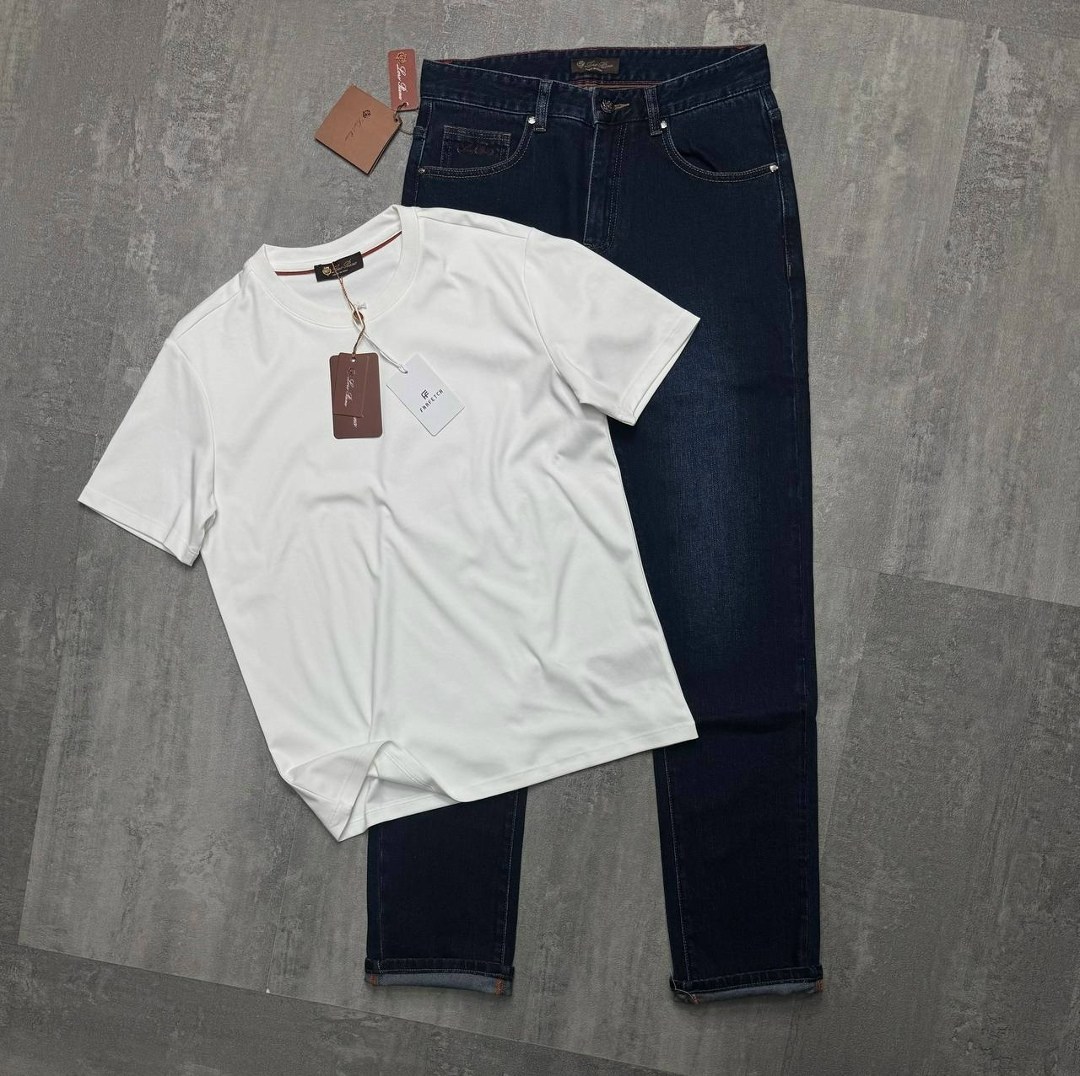 мужская футболка,футболка loro piana синий,мужская футболка поло,футболка loro piana,джинсы мужские