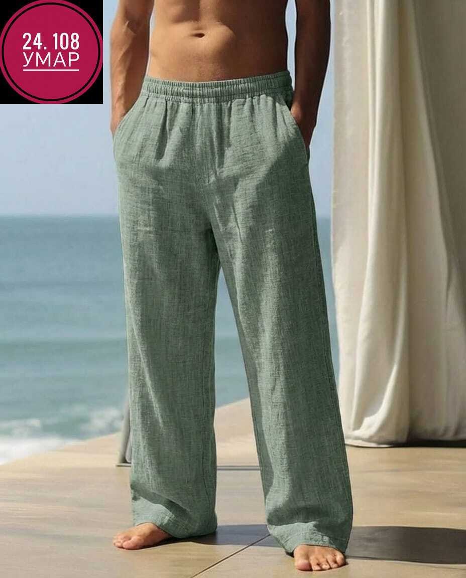 мужские хлопковые льняные брюки,мужские льняные брюки,брюки хлопковые,льняные брюки,мужские летние брюки